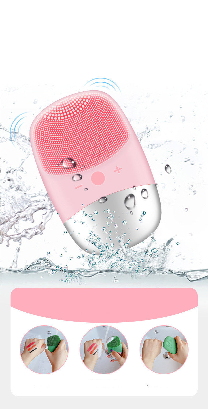 Mini Silicone Electric Face Cleansing Brush Massager