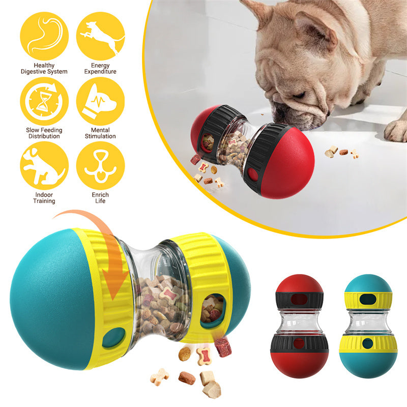 Food Dispensing Dog Toy Tumbler Leaky Food Ball Puzzle Toys Interactive Slowly Feeding Protect Stomach Increase