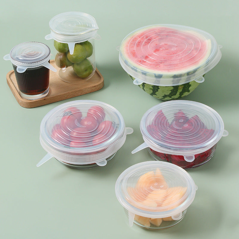 6Pcs Food Silicone Cover Fresh-keeping