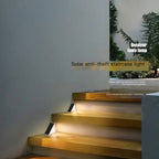 Luces solares para escaleras exteriores - Lámpara atmosférica impermeable gris