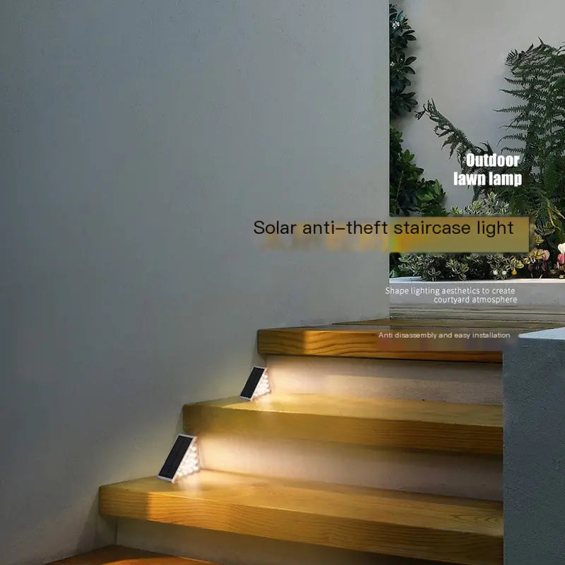 Luces Solares para Escaleras Exteriores - Lámpara Atmosférica Impermeable Gris