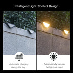 Luces solares para escaleras exteriores - Lámpara atmosférica impermeable gris