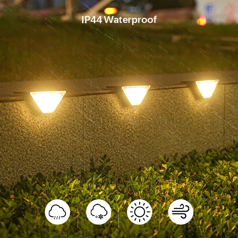 Luces Solares para Escaleras Exteriores - Lámpara Atmosférica Impermeable Gris