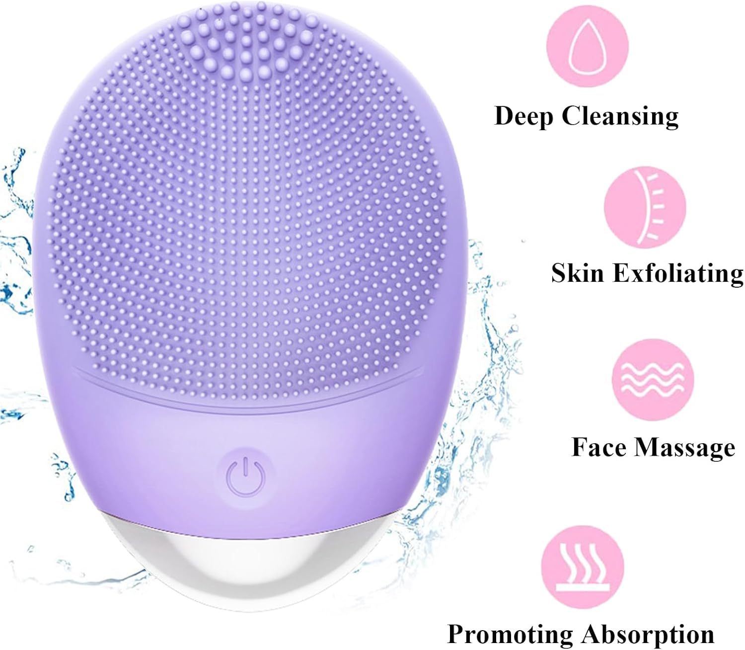 High Frequency Vibration Silicone Facial Cleansing Brush USB Rechargeable Electric Waterproof