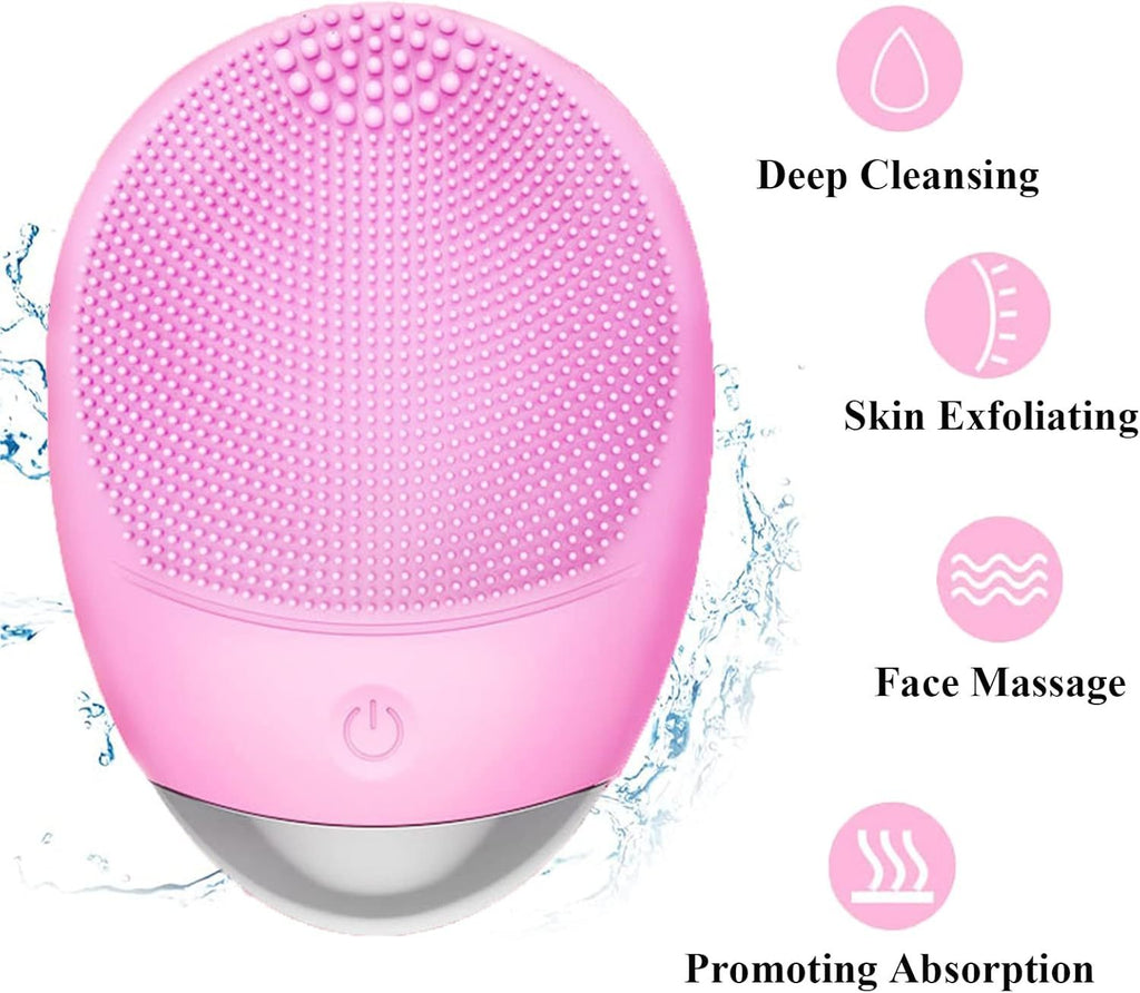 High Frequency Vibration Silicone Facial Cleansing Brush USB Rechargeable Electric Waterproof