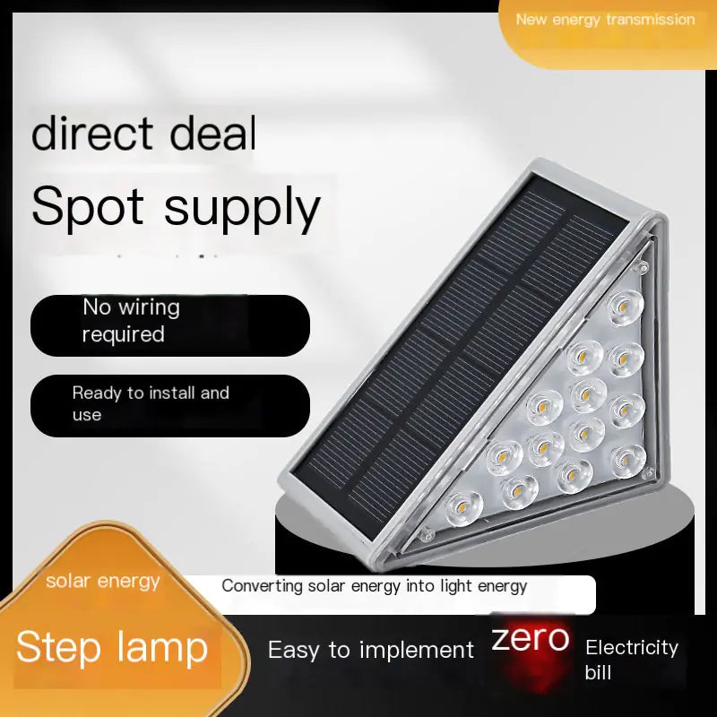 Luces Solares para Escaleras Exteriores - Lámpara Atmosférica Impermeable Gris